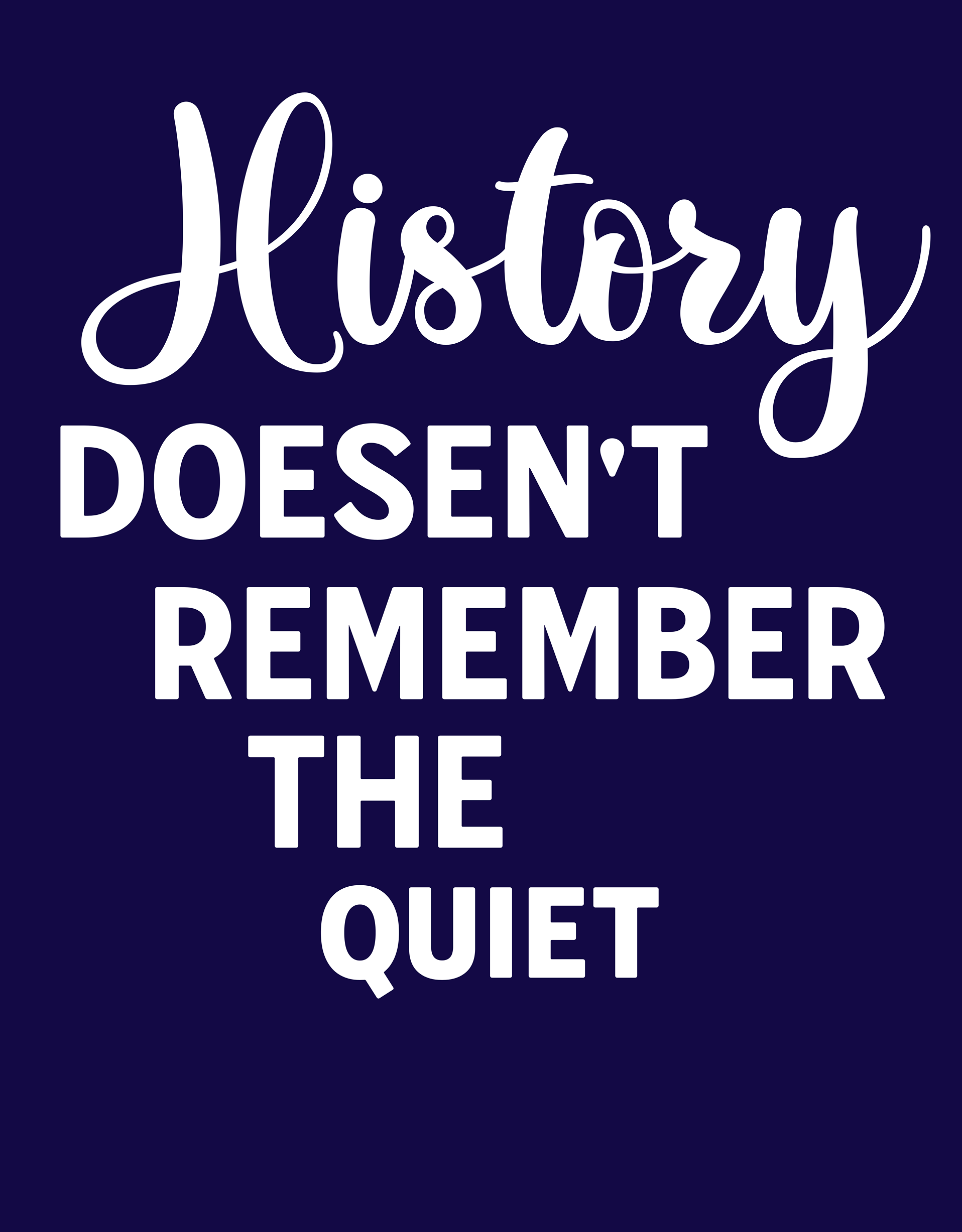 HISTORY DOESEN'T REMEMBER THE QUIET
